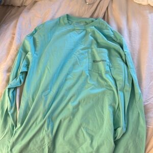 Blue/Green Long Sleeve Tee-Shirt, 100% Cotton